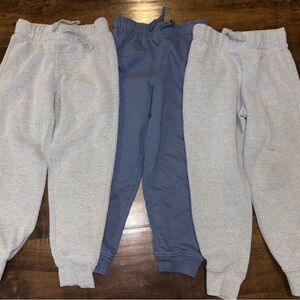 Kids Jogger Pants 3 Pairs - Gray and Blue
